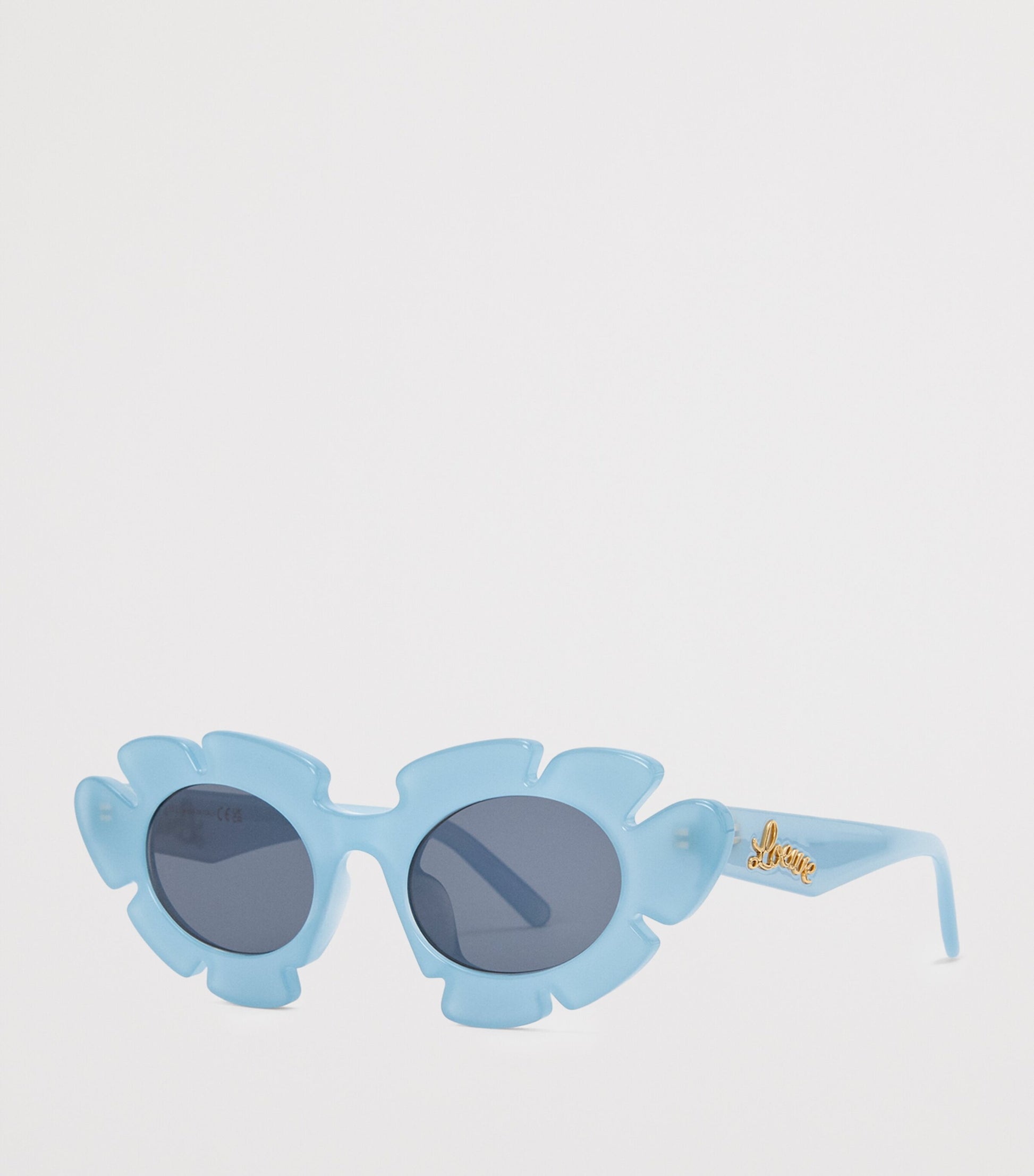 Blue Acetate Oval Flower Sunglasses