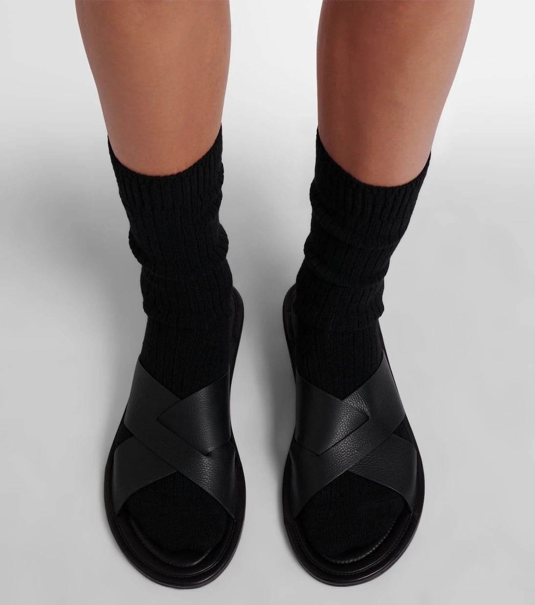 The Row - Malick Cross leather sandals