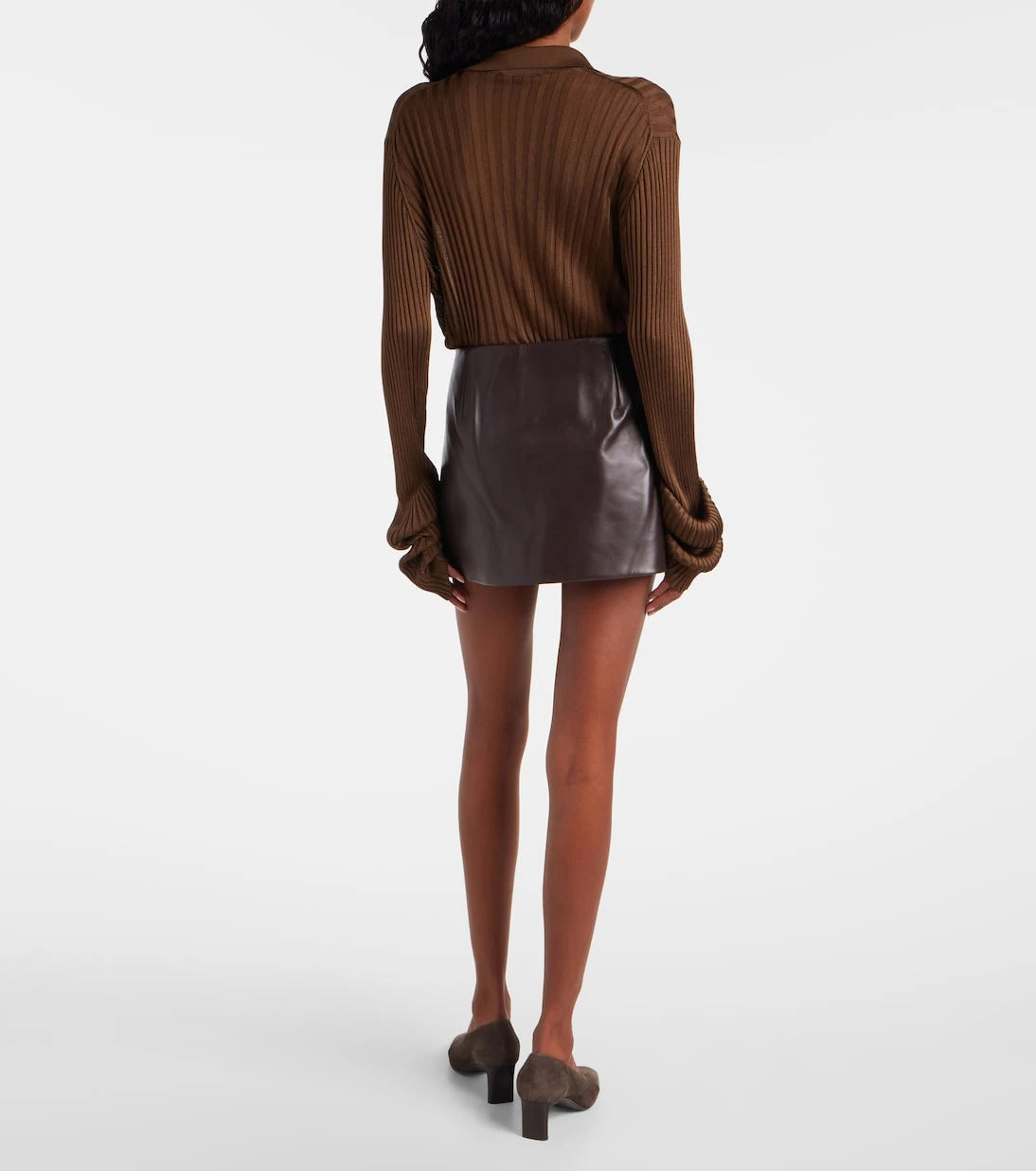 Khaite - Jett leather miniskirt