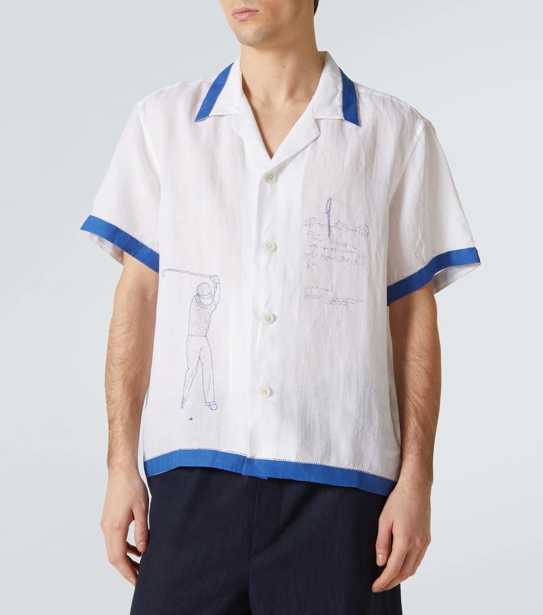 Bode - Club Champion embroidered linen shirt