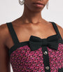 Alessandra Rich Pink Tweed Embellished Crop Top