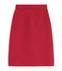 Valentino Red Wool-Blend Tweed Skirt