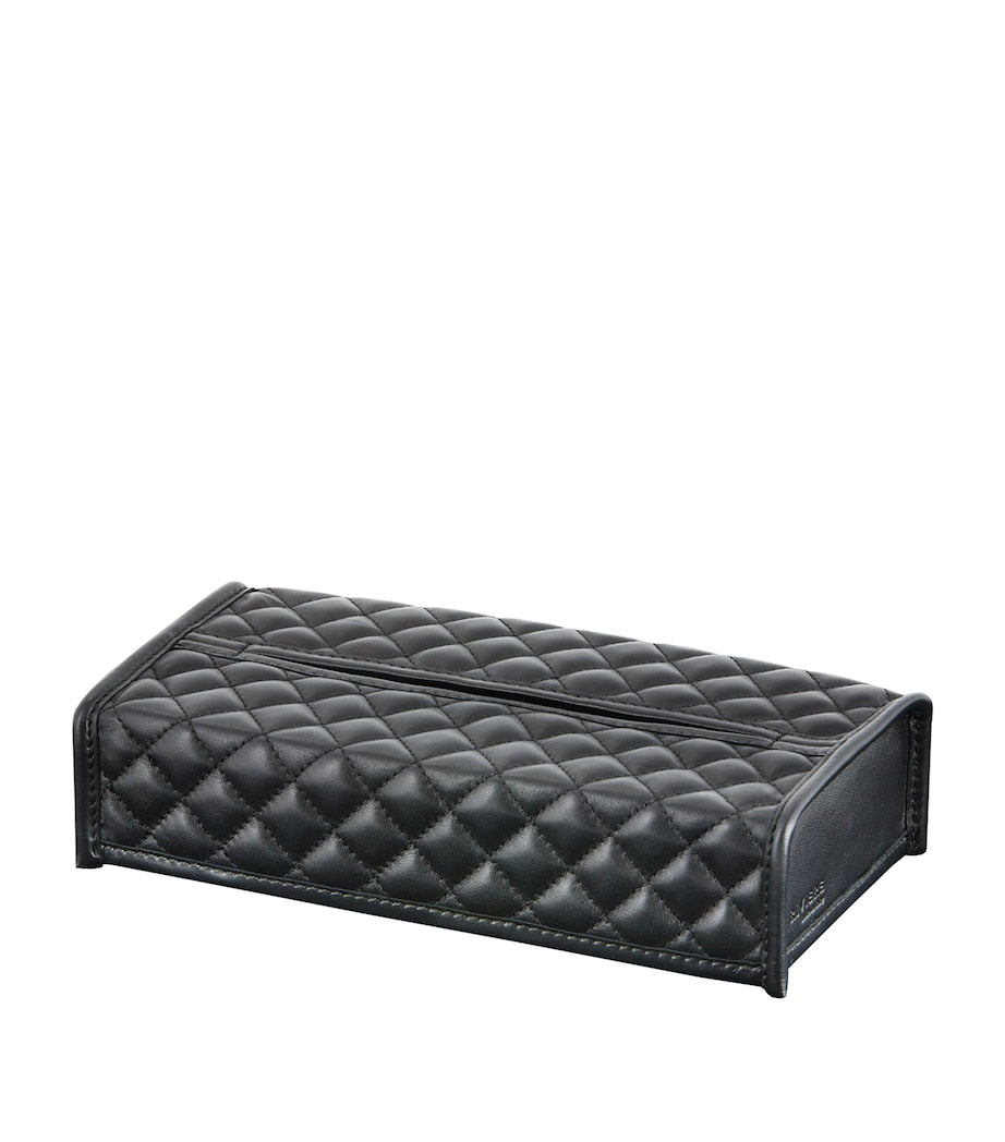 Quilted Leather Rectangle Tissue Box