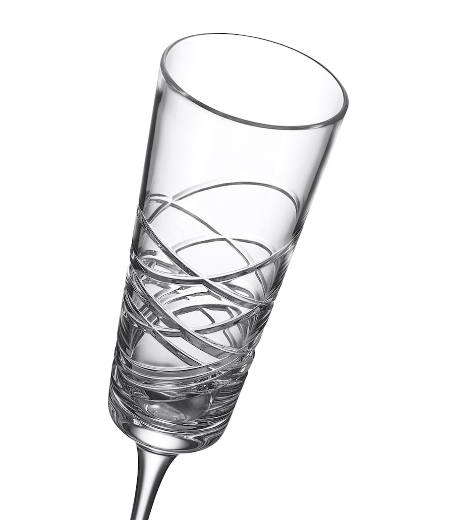 Set of 2 Crystal Aran Champagne Flutes (275ml)