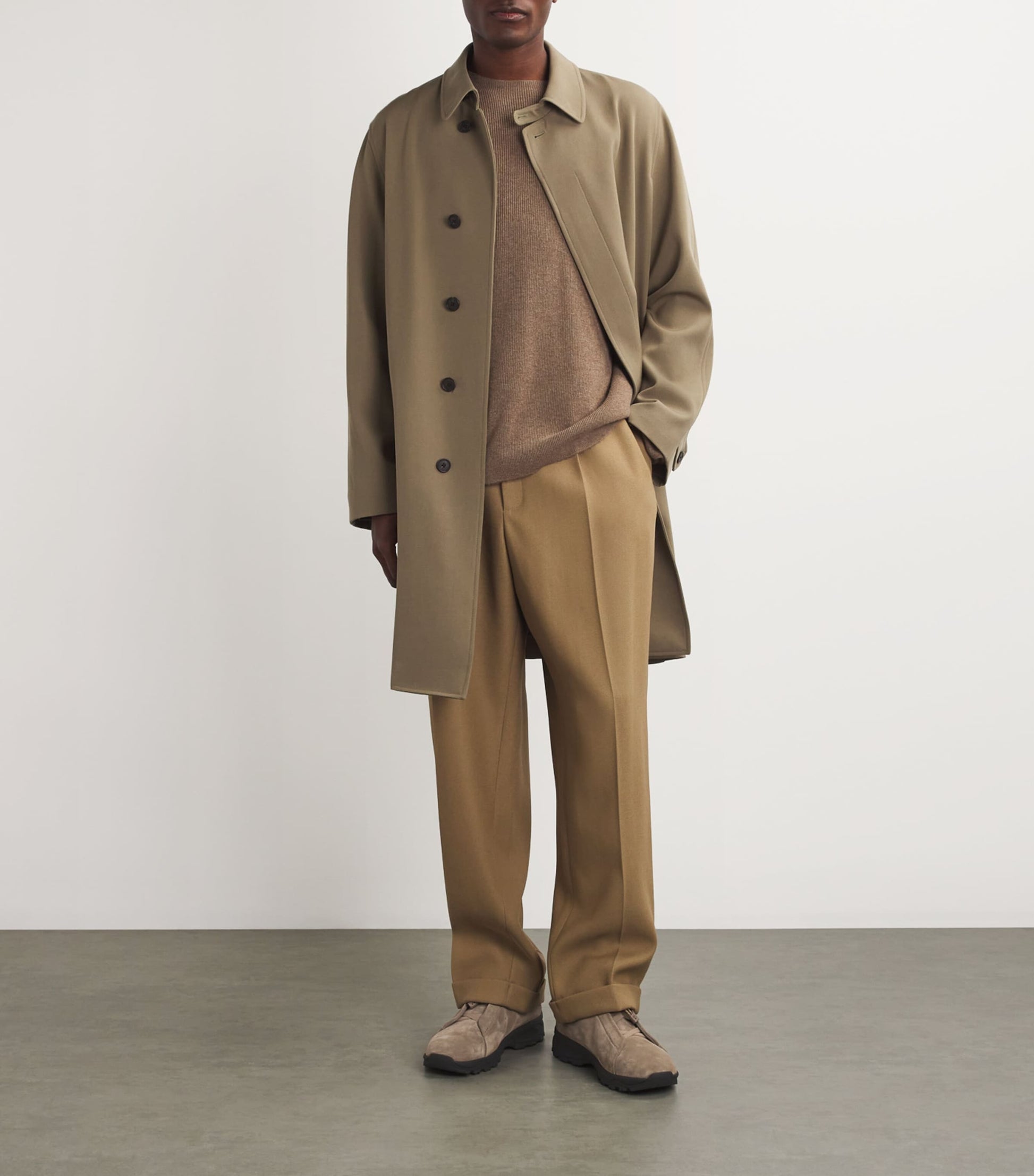 Zegna Suede Triple Stitch High-Top Sneakers