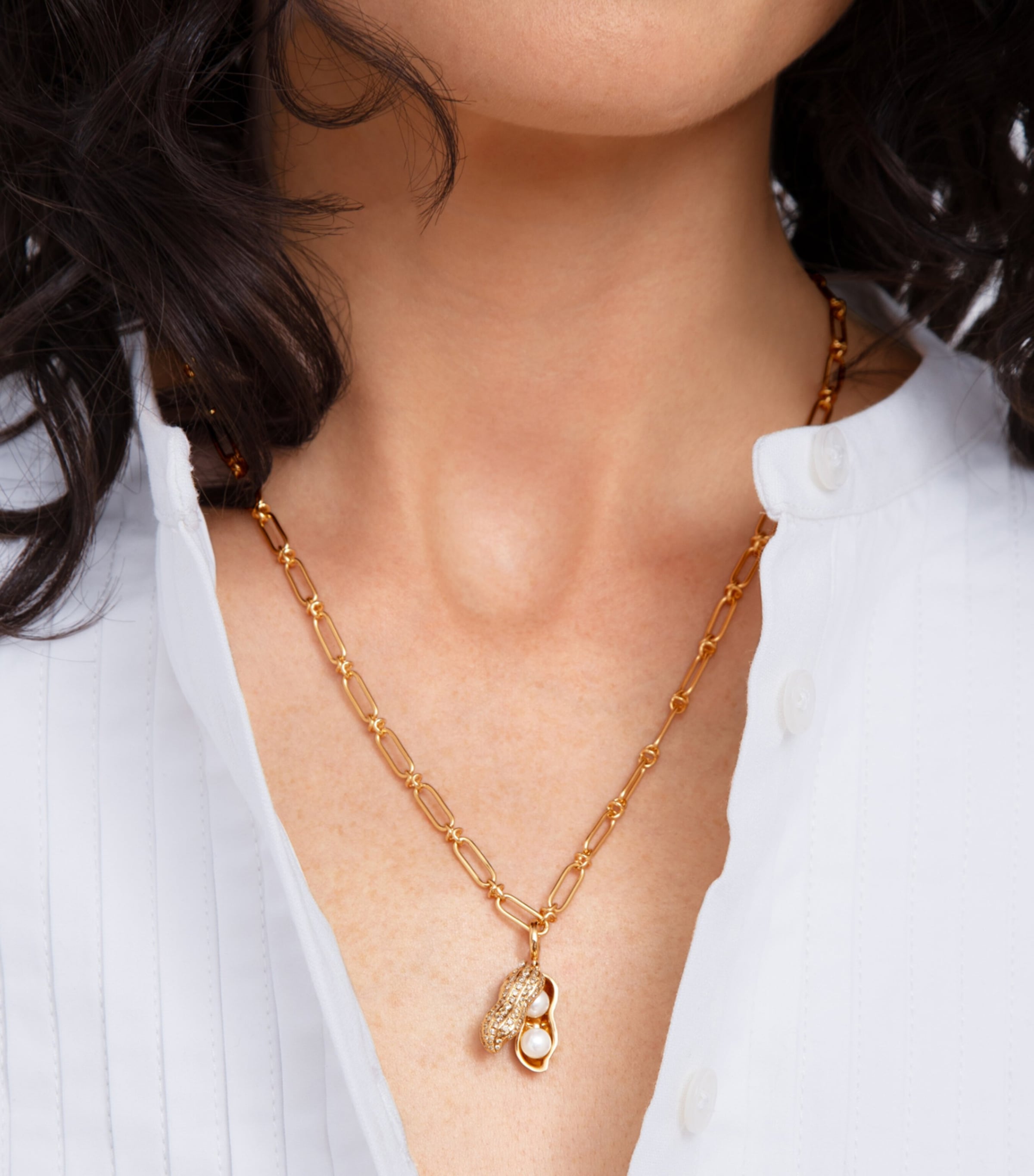 Annoushka Yellow Gold, Pearl and Diamond Mythology Pendant Charm