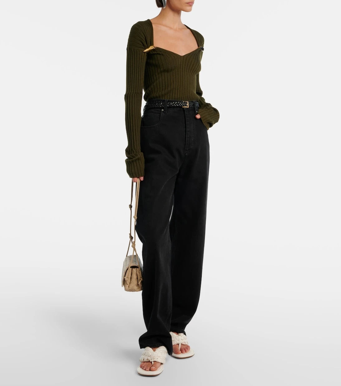 Bottega Veneta - Salsa Intrecciato leather thong sandals