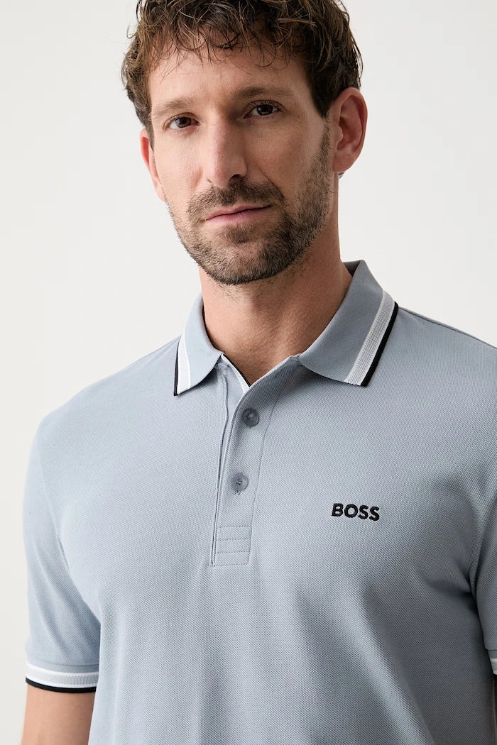 BOSS Green Pamuklu Yakalı Erkek Tişört Paddy