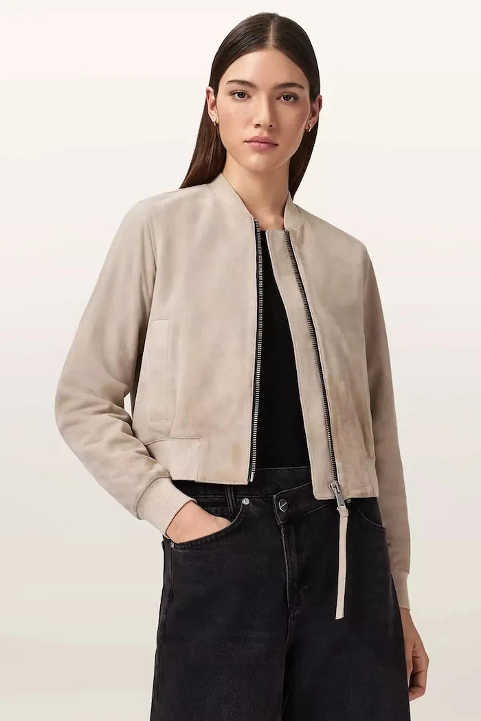 AllSaints дамско велурено яке бомбър ORTEN