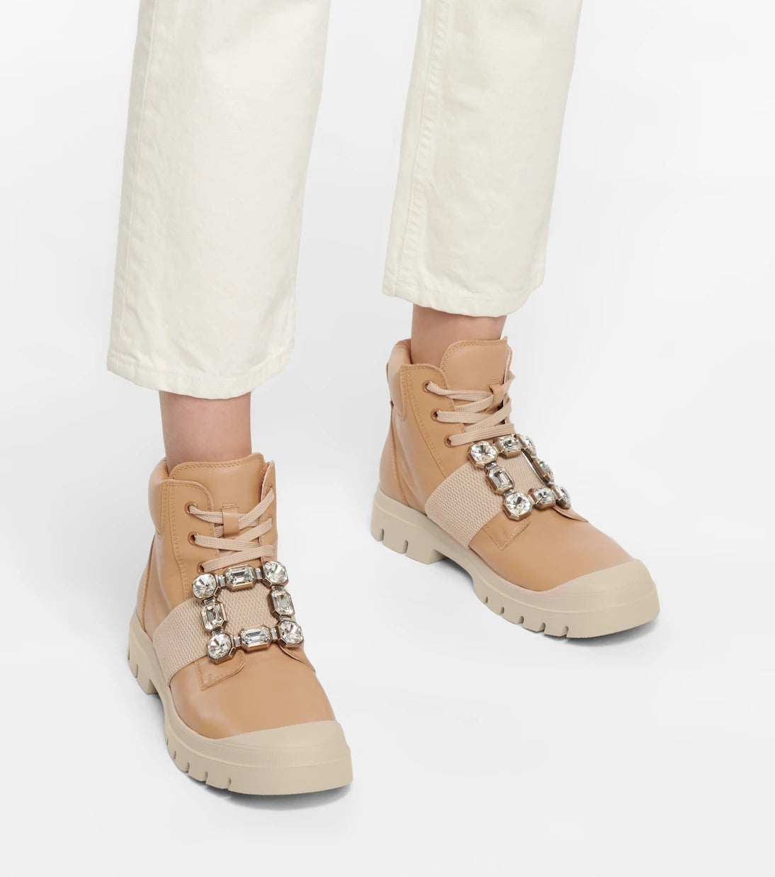 Roger Vivier - حذاء الكاحل Viv Desert الجلدي