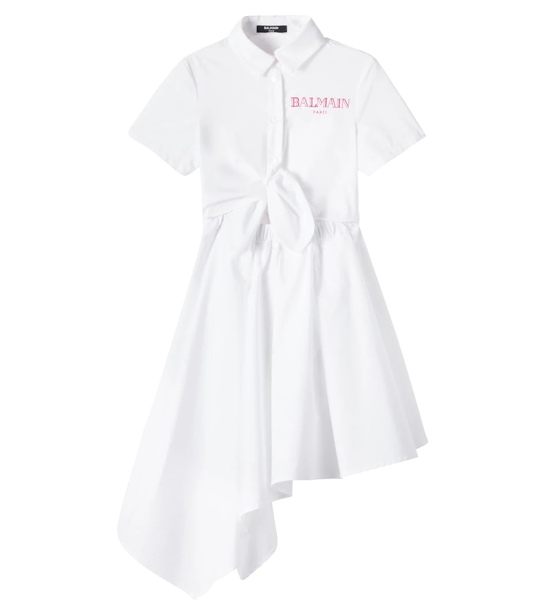 Balmain Kids - Logo asymmetric cotton shirt dress
