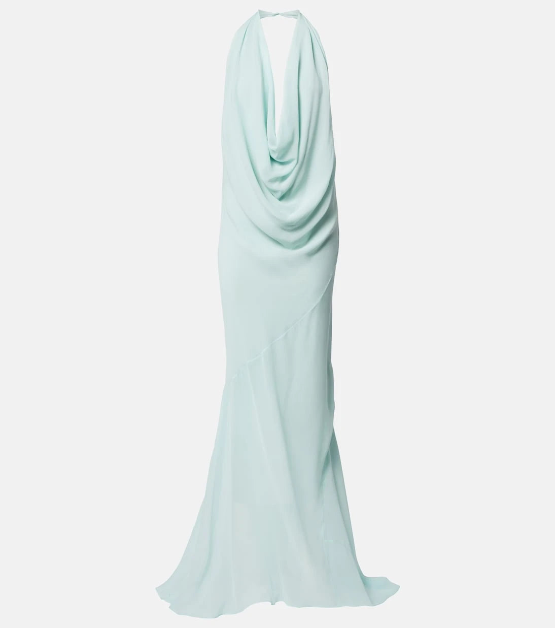 Mugler - Draped sheer silk crêpe georgette gown