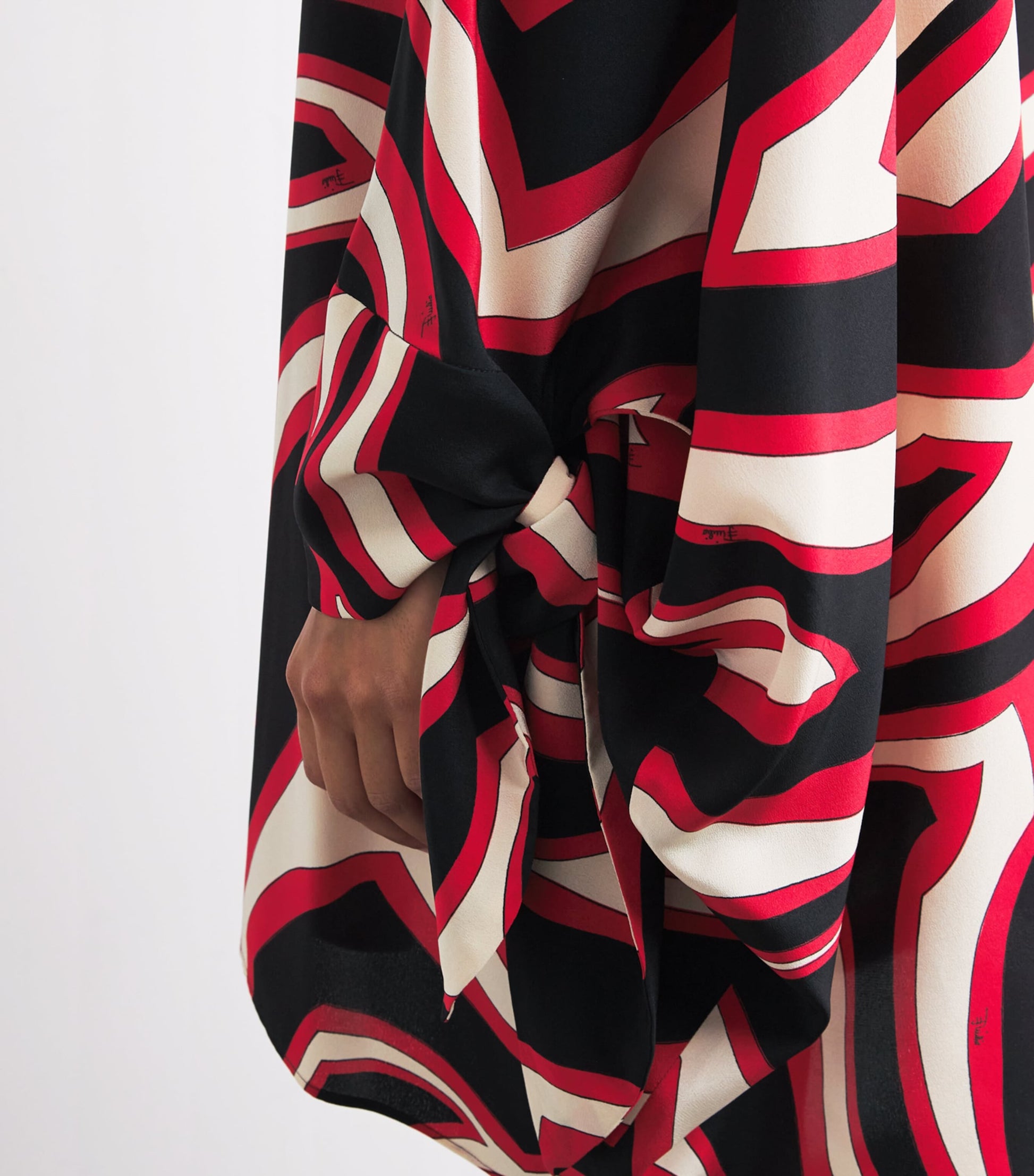 Pucci Red Silk Labirinto Print Mini Kaftan Dress