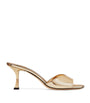 Jimmy Choo Gold Skye 70 Metallic Leather Mules