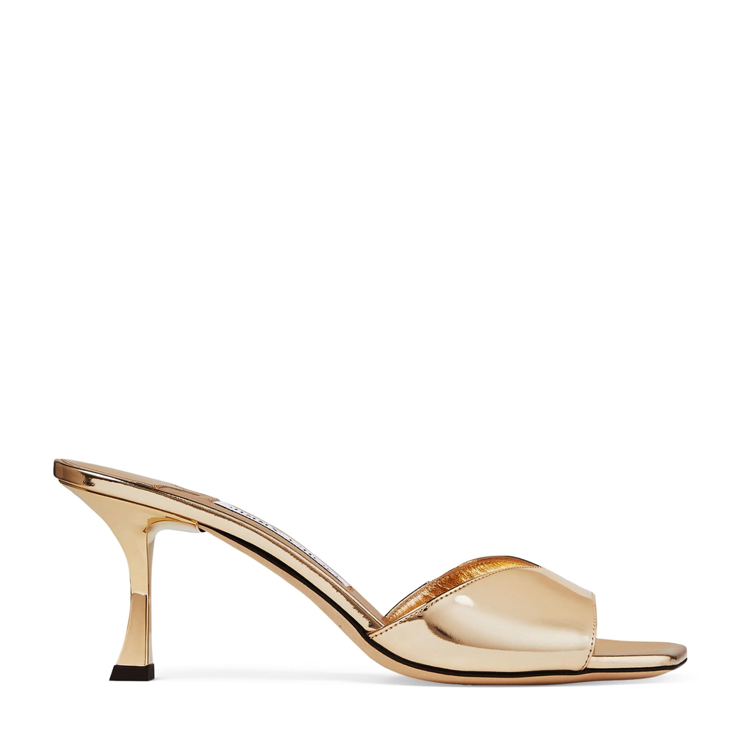 Jimmy Choo Gold Skye 70 Metallic Leather Mules