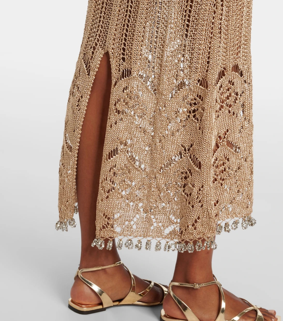 Rabanne - Crochet embellished midi dress