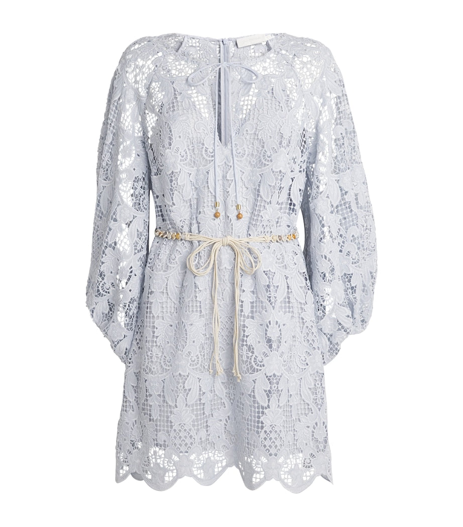 Zimmermann Blue Lace Coco Mini Tunic Dress