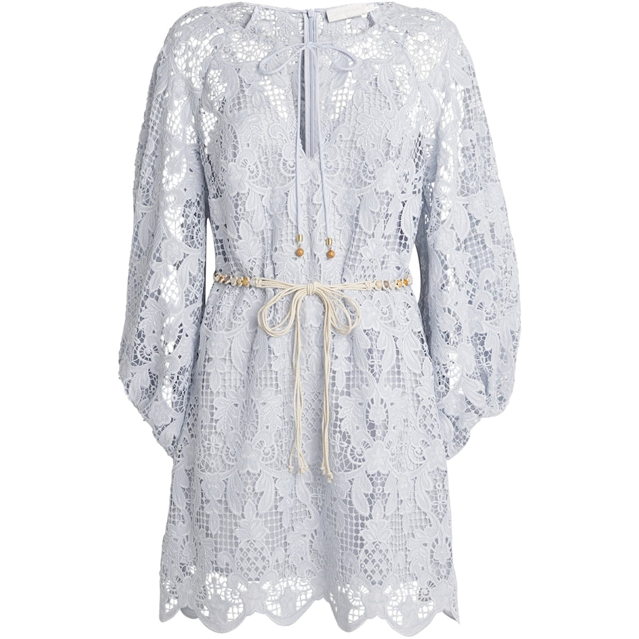 Zimmermann Blue Lace Coco Mini Tunic Dress