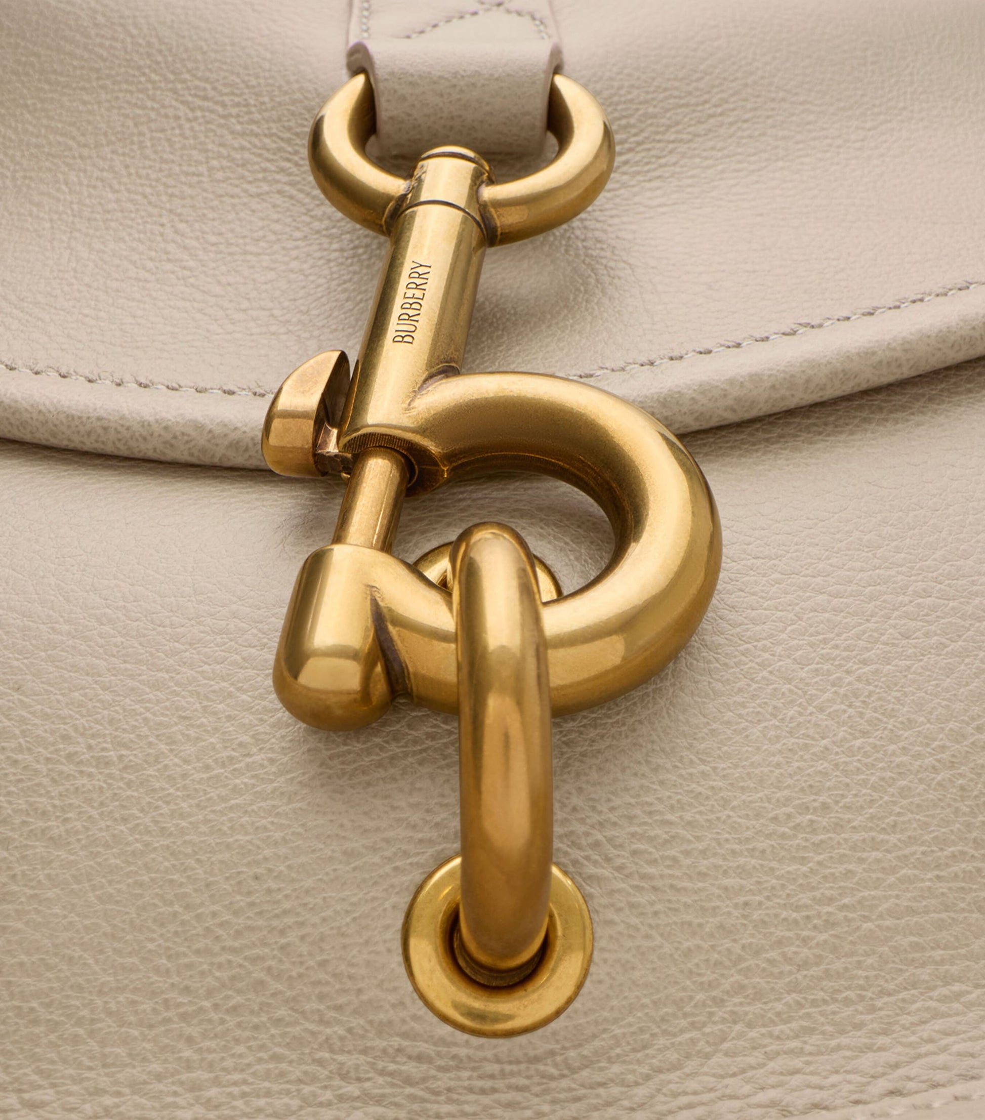 Burberry Beige Small Calf Leather B Clip Messenger Bag