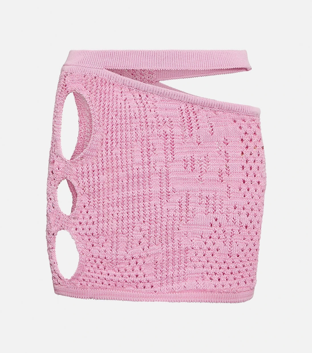Roberta Einer - Distressed cutout cotton-blend miniskirt