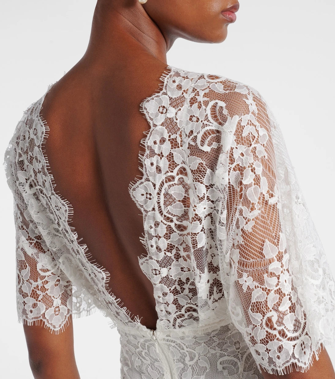 Elie Saab - Embroidered cotton-blend lace gown