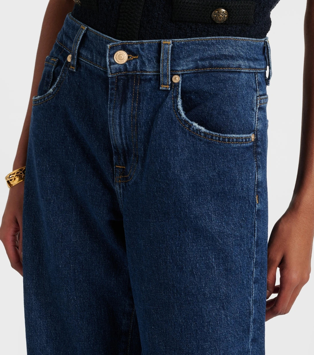 7 For All Mankind - جينز بقصة فلير وخصر مرتفع