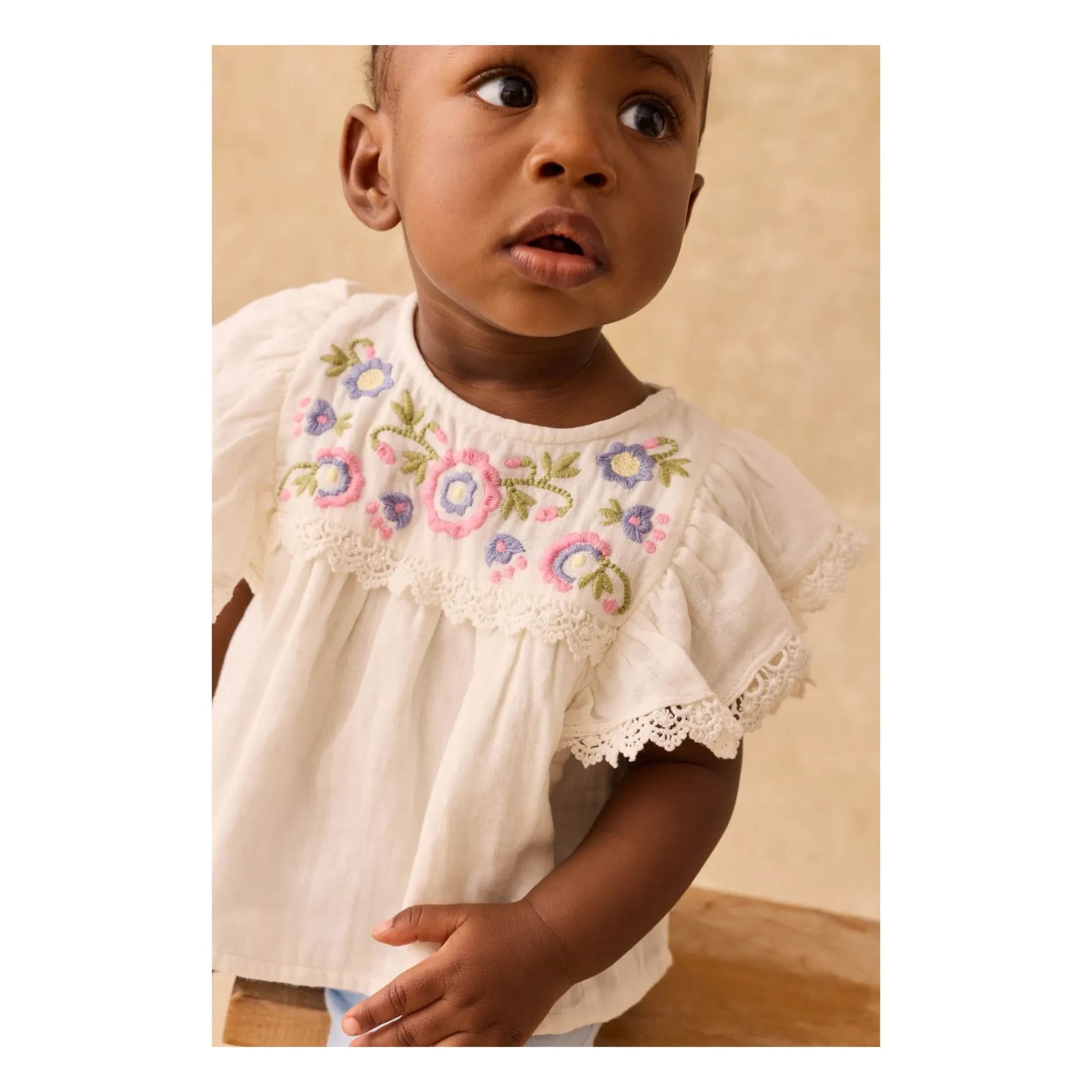 Louise Misha - Malya organic cotton ruffled blouse | White