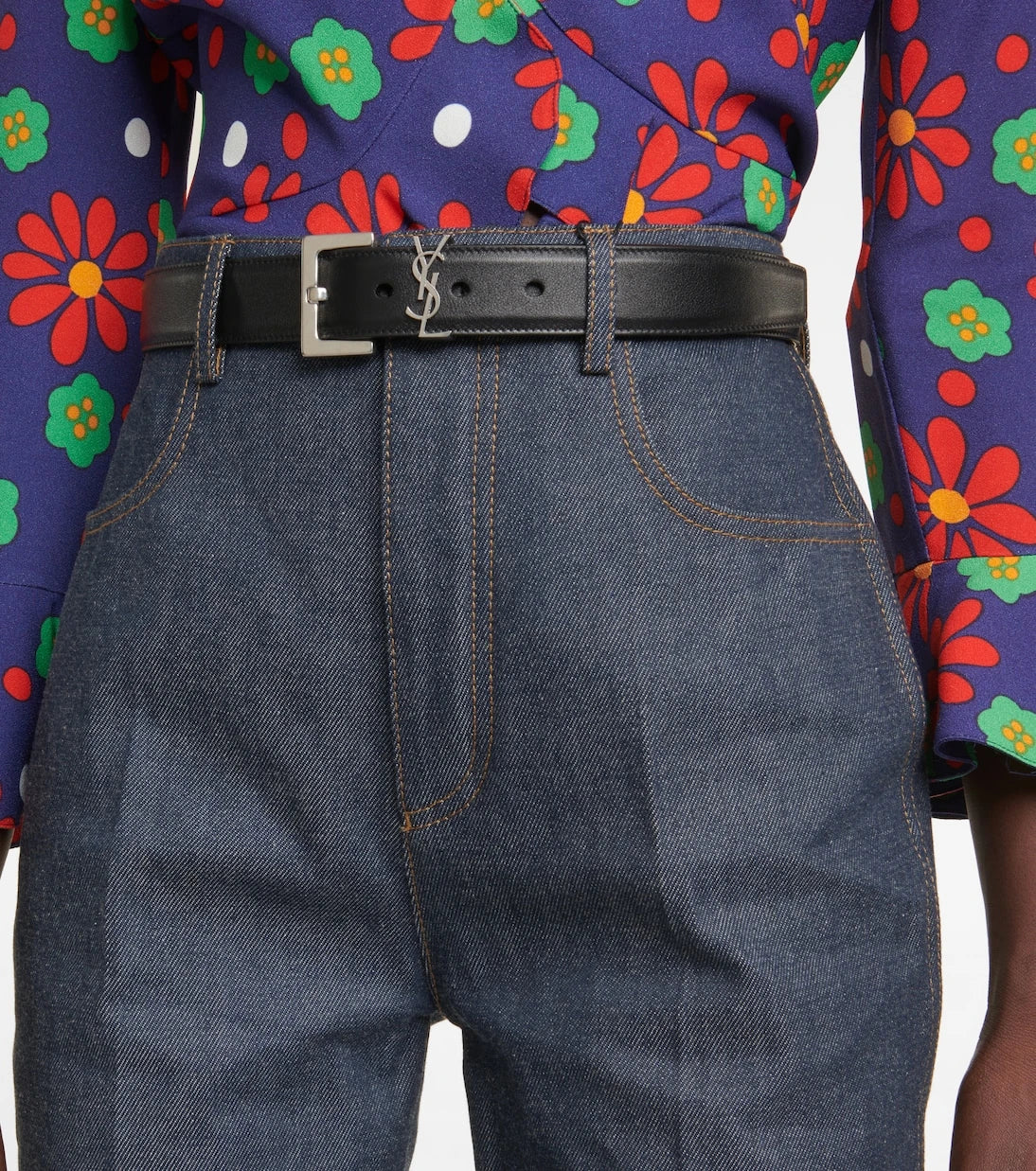 Saint Laurent - Cassandre 30 leather belt