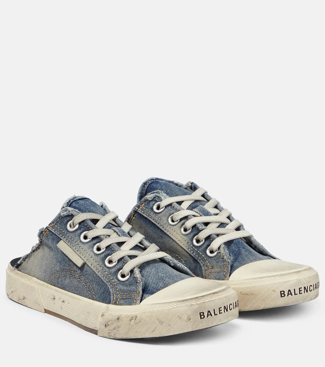 Balenciaga - Paris distressed denim mules