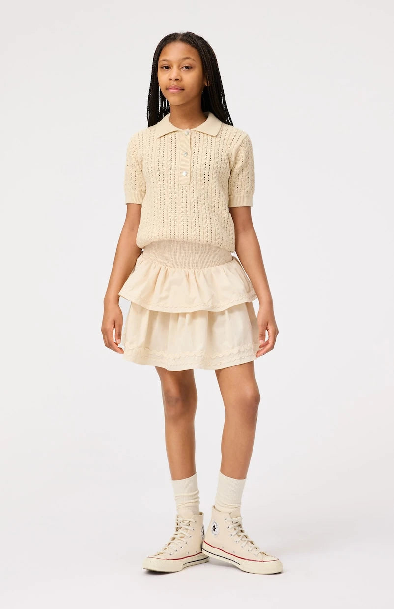Molo - Gretel cable-knit cotton polo shirt