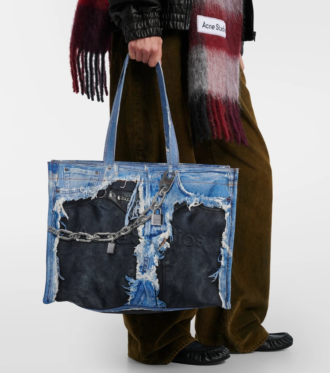 Acne Studios - Trompe-l'oeil denim tote bag