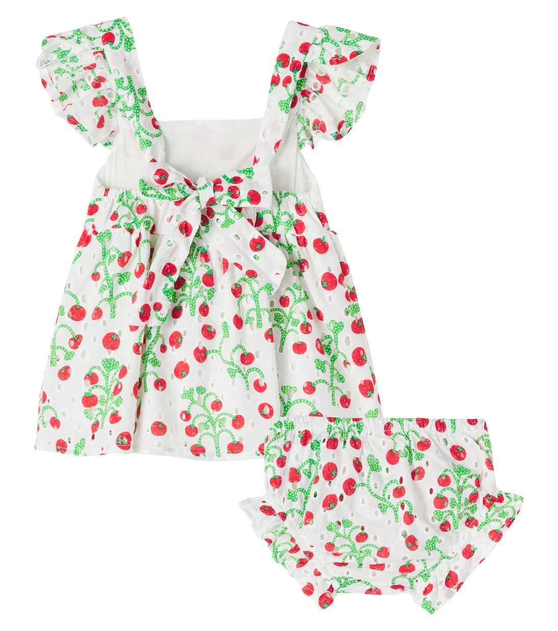 Fábula - Baby printed cotton dress and bloomers set