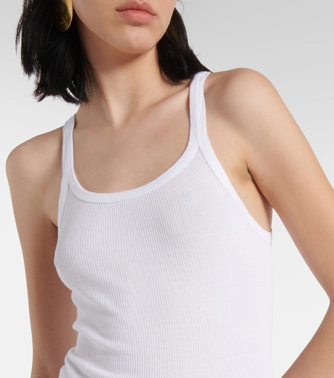 Re/Done - Ribbed-knit cotton jersey tank top