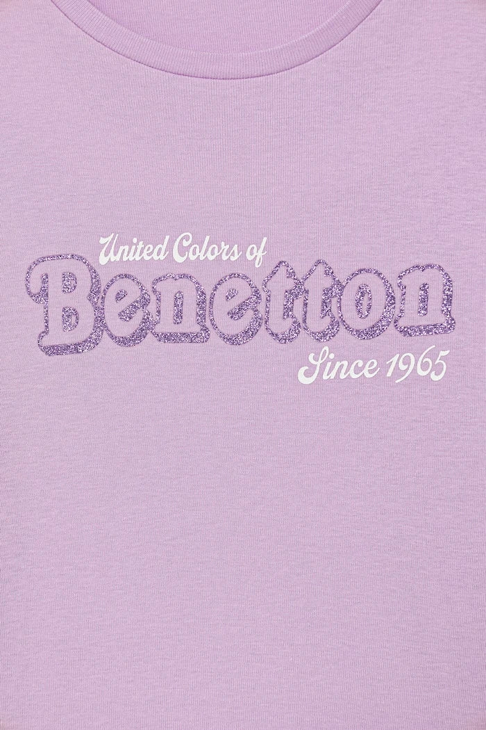 United Colors of Benetton çocuklar için uzun kollu pamuklu bluz