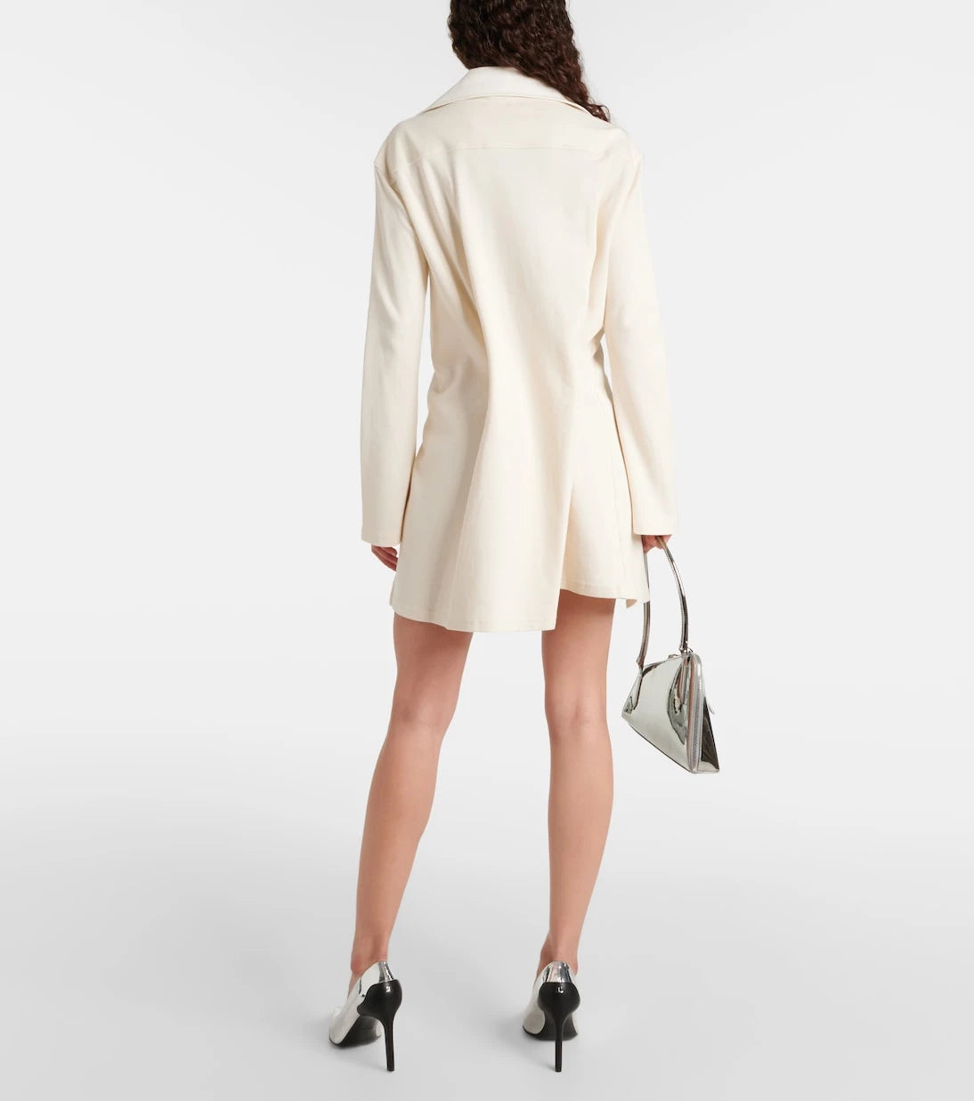 Courrèges - Asymmetric cotton-blend piqué minidress