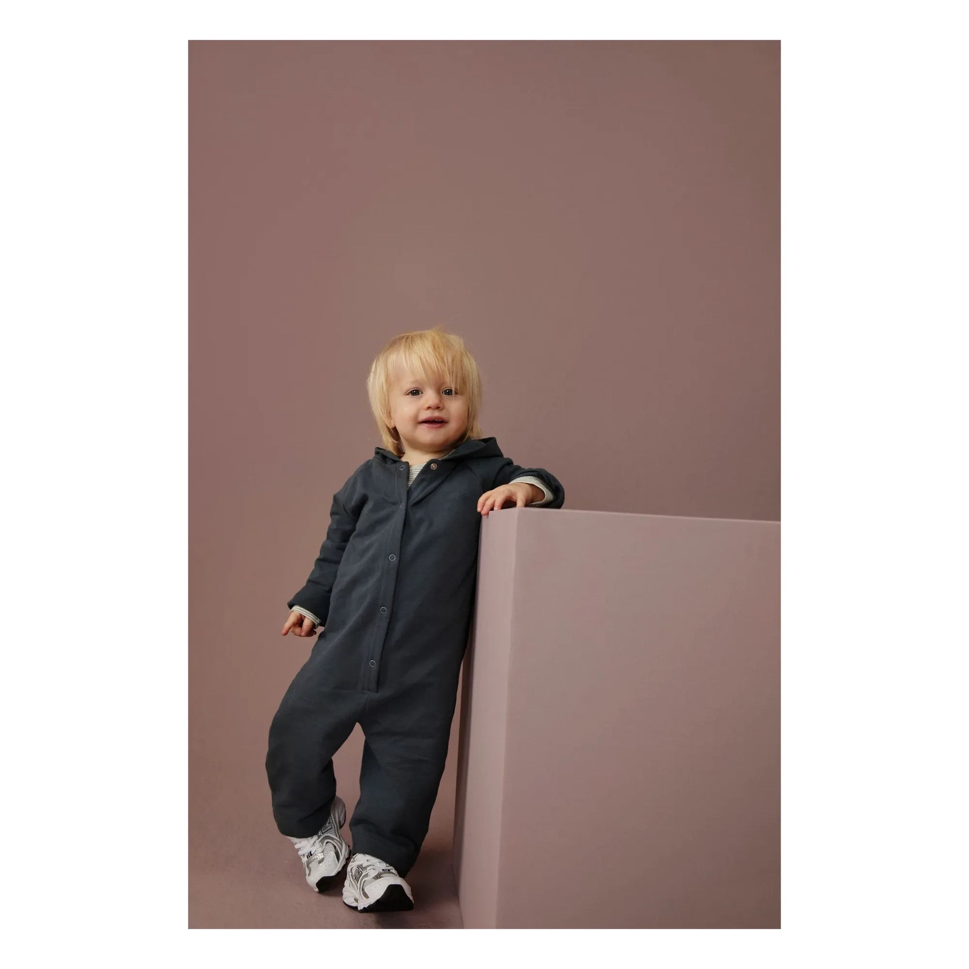 Gray Label - Organic Cotton Hooded Jumpsuit | Grey blue