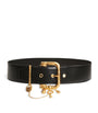Black Leather Charm Belt