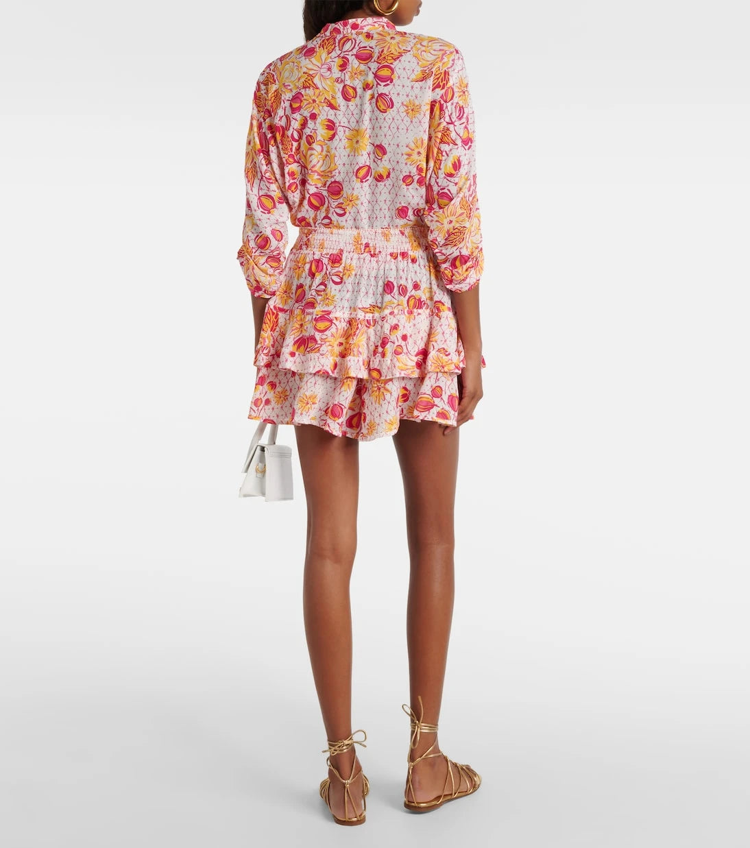 Poupette St Barth - Culotte ruffled floral miniskirt