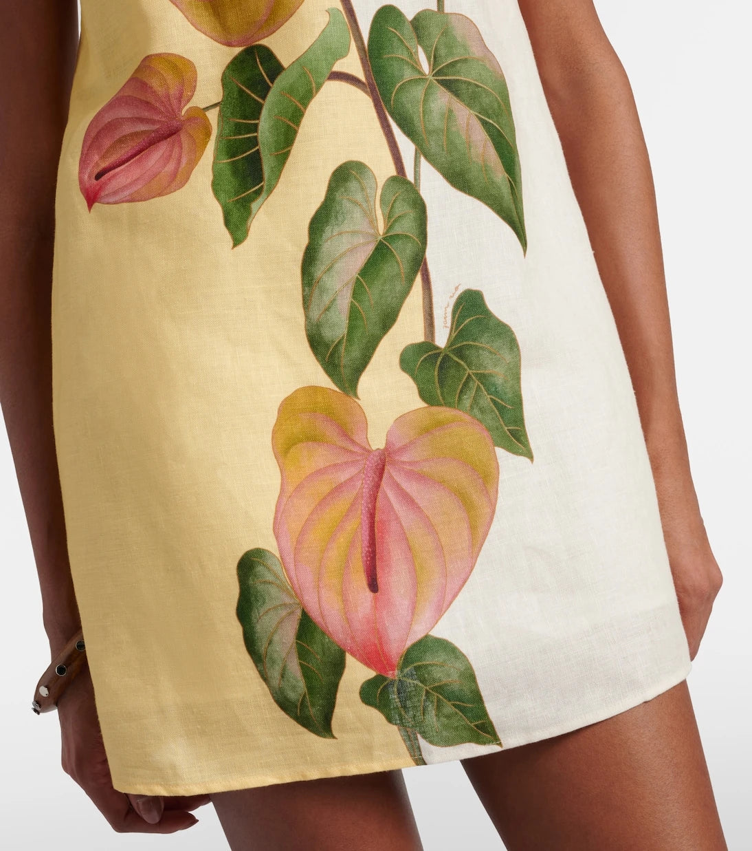 Farm Rio - Anturium Golden linen minidress