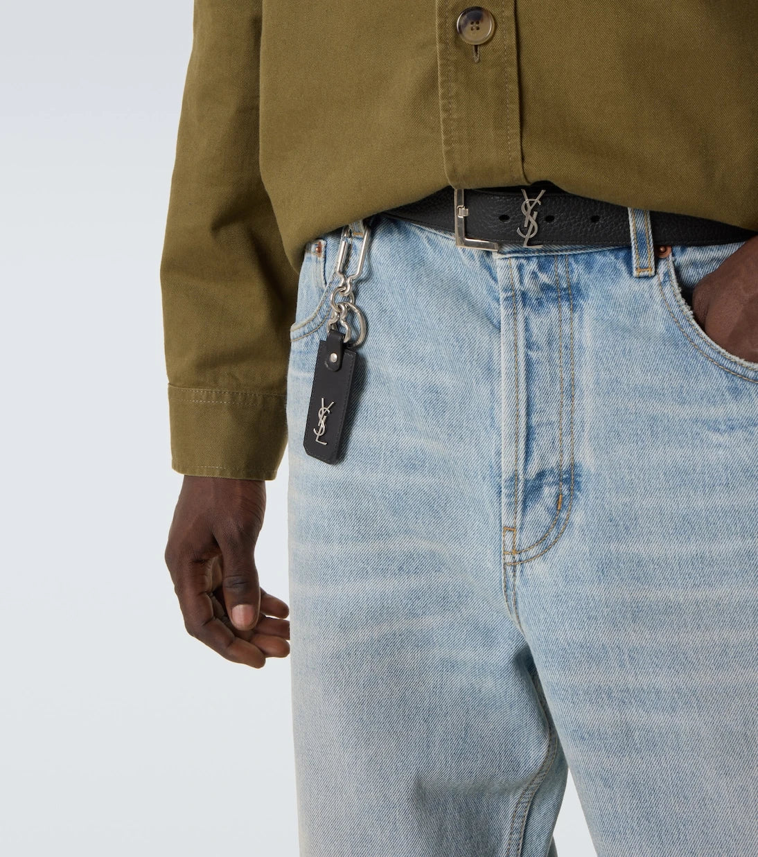 Saint Laurent - Cassandre Saint Laurent leather keychain