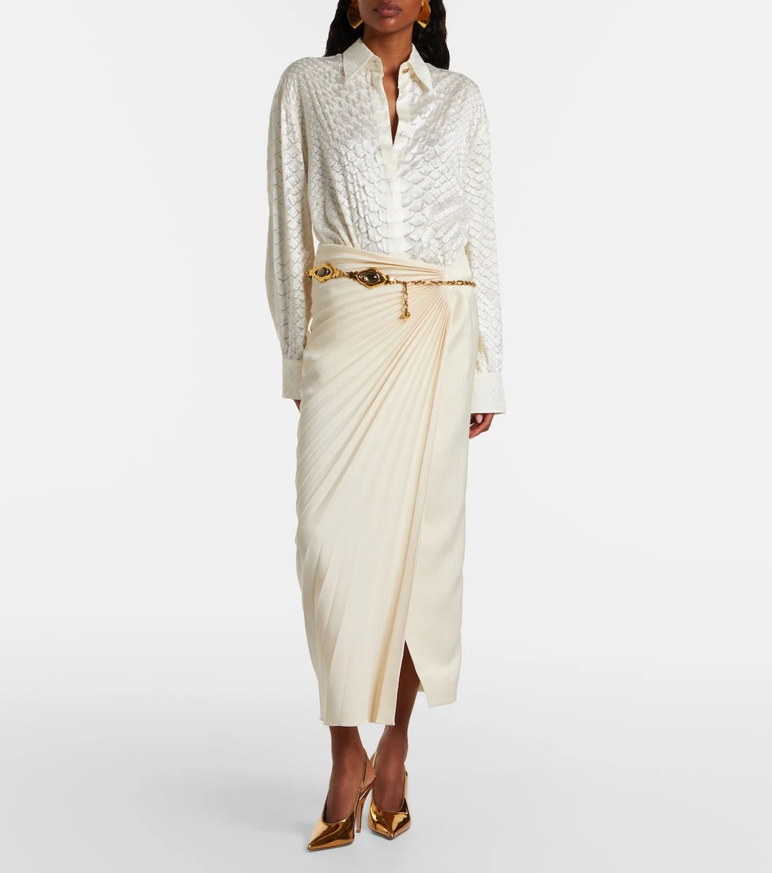 Roberto Cavalli - Pleated midi skirt