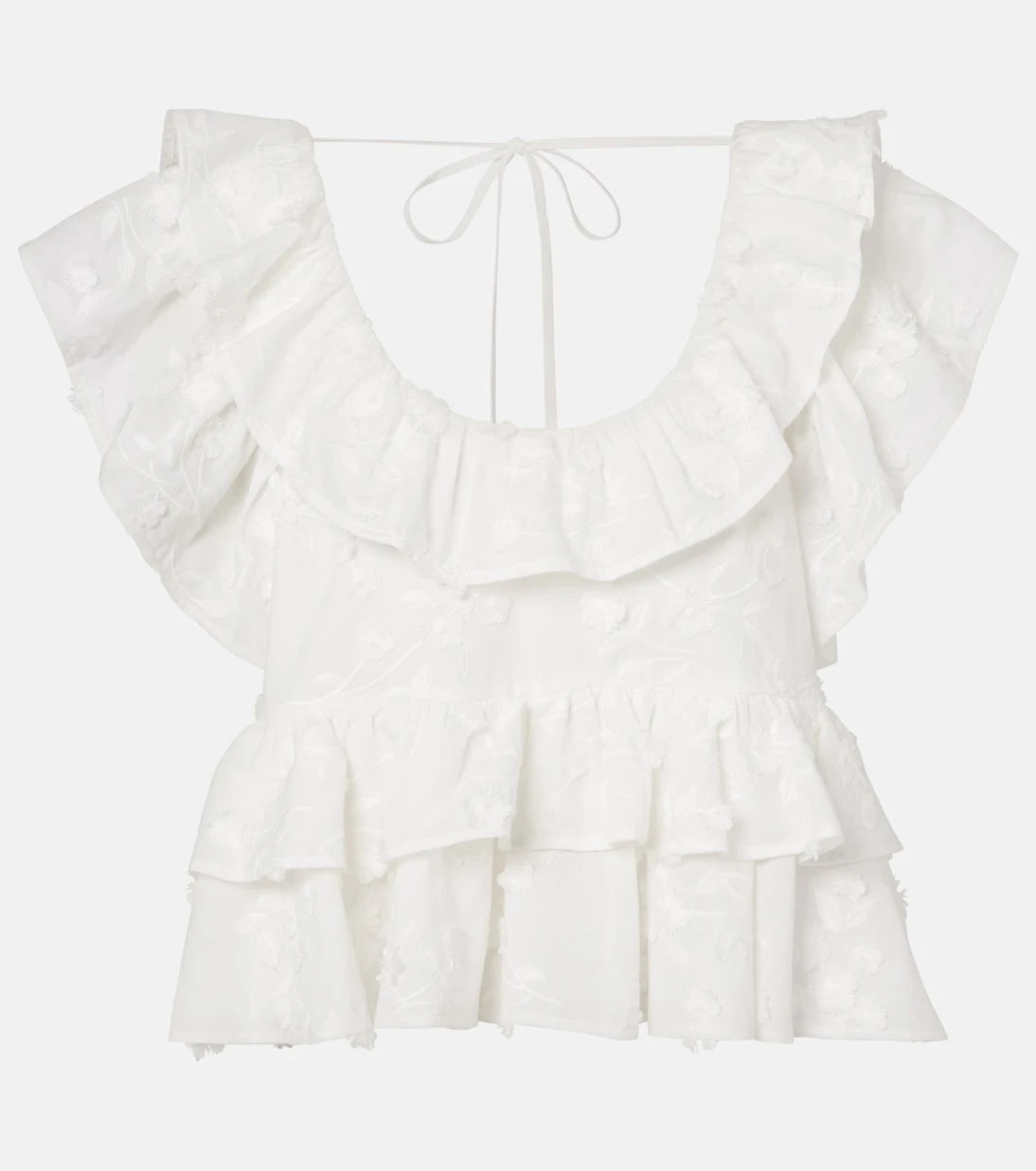Dorothee Schumacher - Slees embroidered ruffled cotton top
