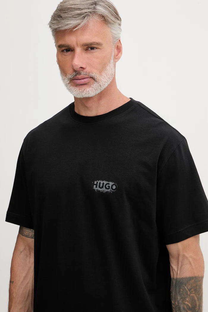 HUGO kısa kollu erkek pamuklu pijama SPRAY T-SHIRT
