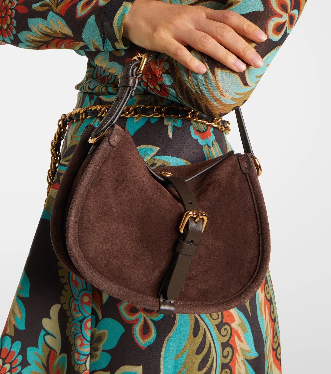 Etro - Pony Small suede crossbody bag
