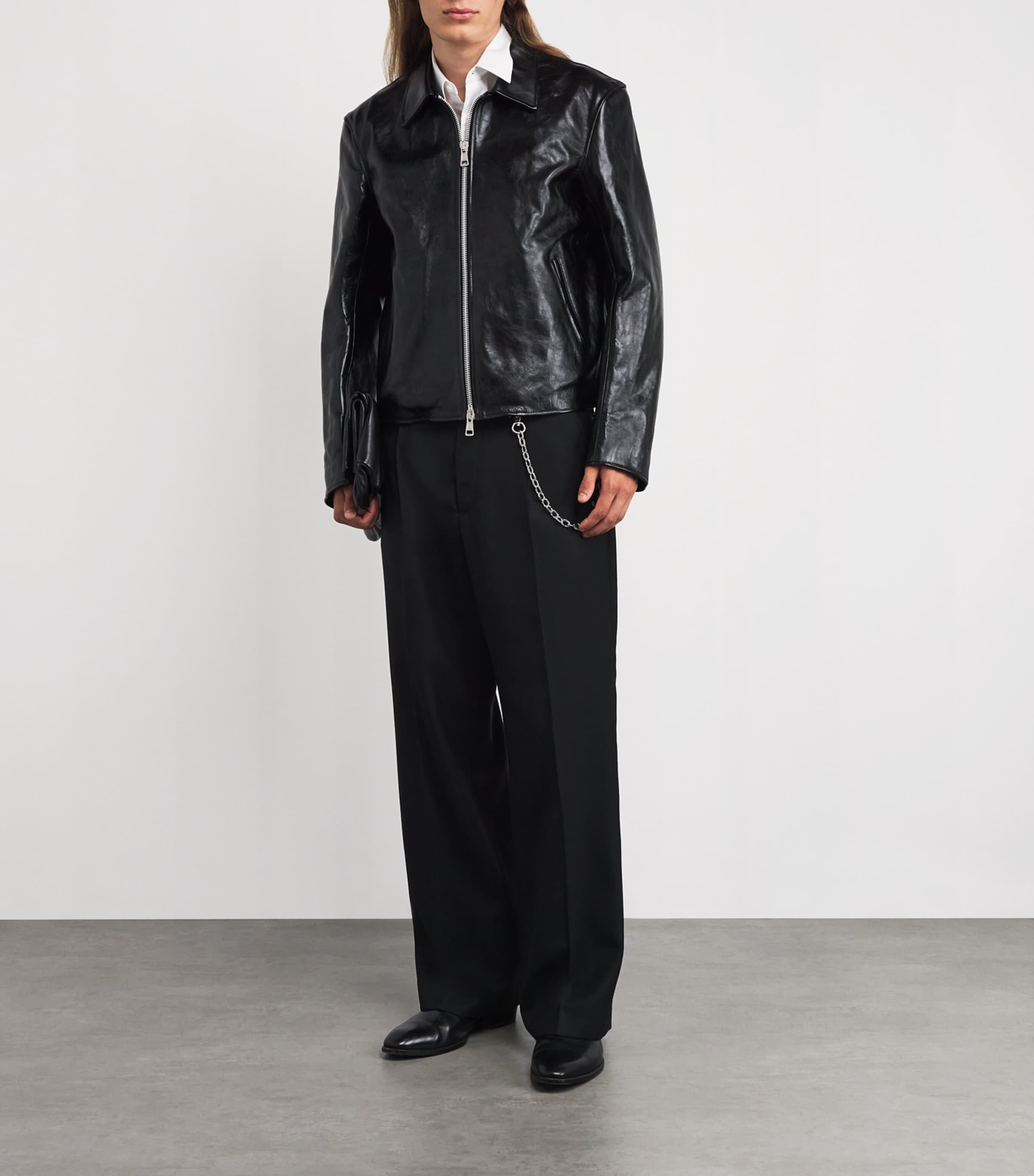Our Legacy Black Wool Borrowed Chino Wide-Leg Trousers