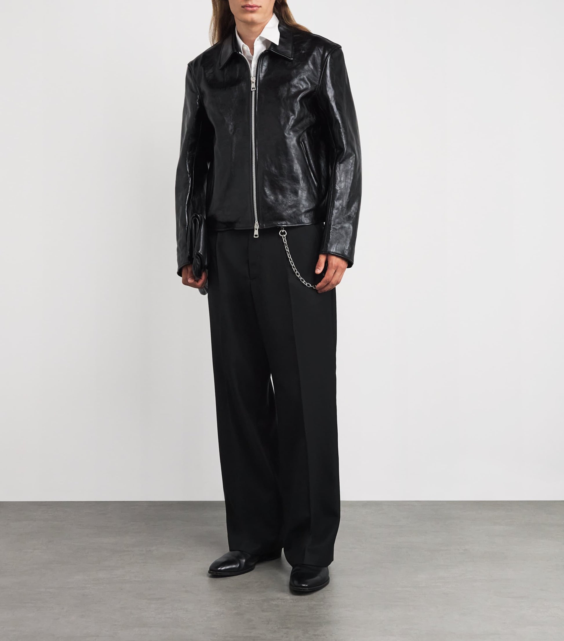 Our Legacy Black Wool Borrowed Chino Wide-Leg Trousers