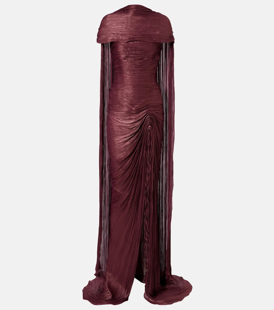 Marmar Halim - Draped pleated scarf-detail gown