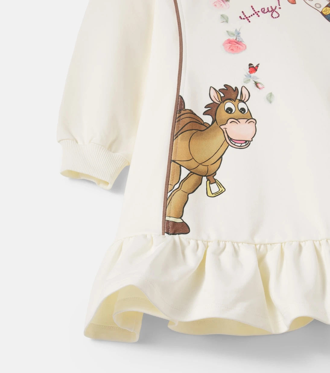 Monnalisa - Printed embellished cotton-blend dress