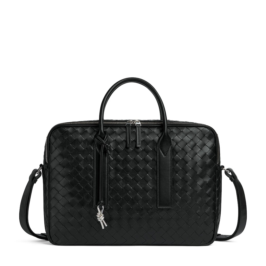 Bottega Veneta Leather Intrecciato Briefcase
