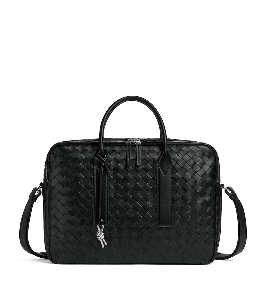 Bottega Veneta Leather Intrecciato Briefcase